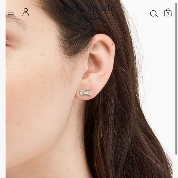 Kate Spade Ready Set Bow Pave Bow Studs - Picture 3 of 6